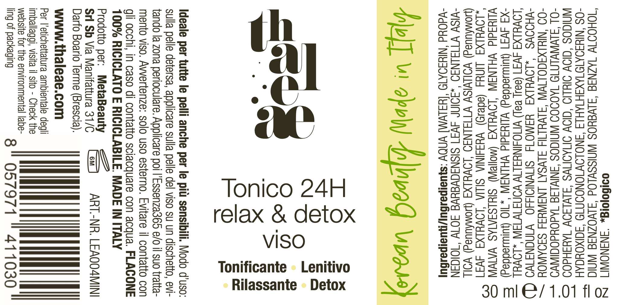 Tonico 24H Relax & Detox Viso - Mini Size