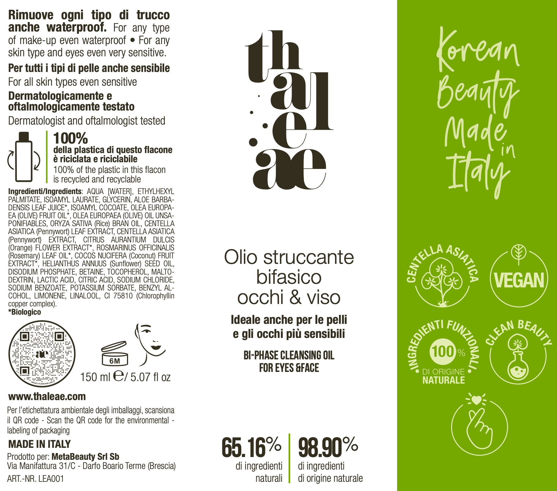 Olio struccante bifasico Occhi e viso