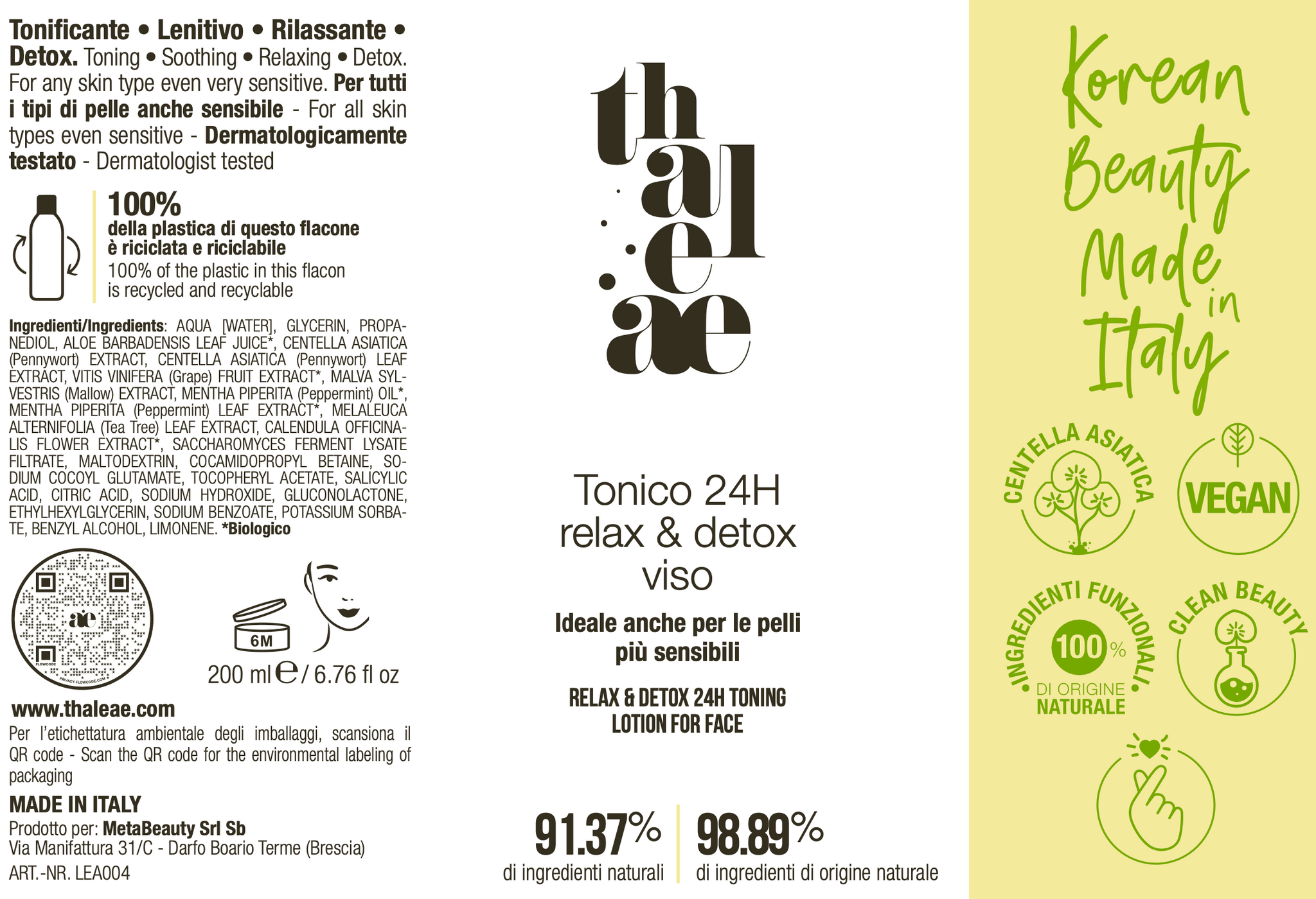 Tonico 24H Relax & Detox Viso