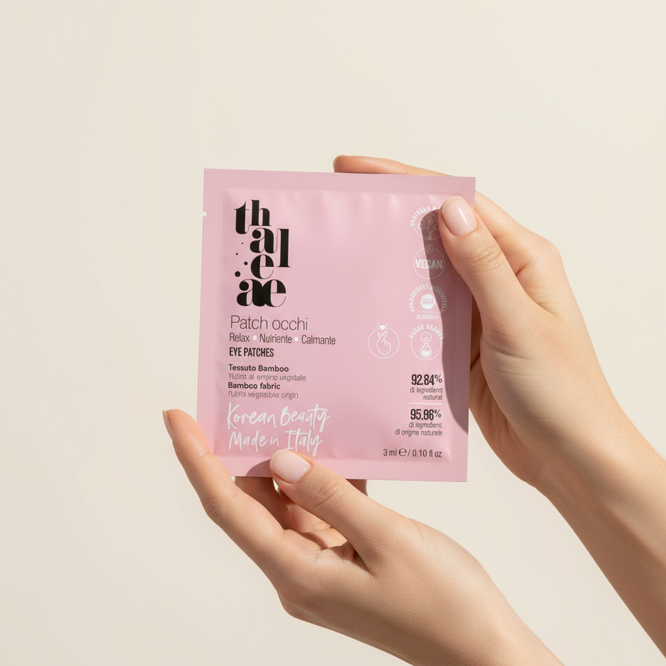 Patch occhi rosa con due mani