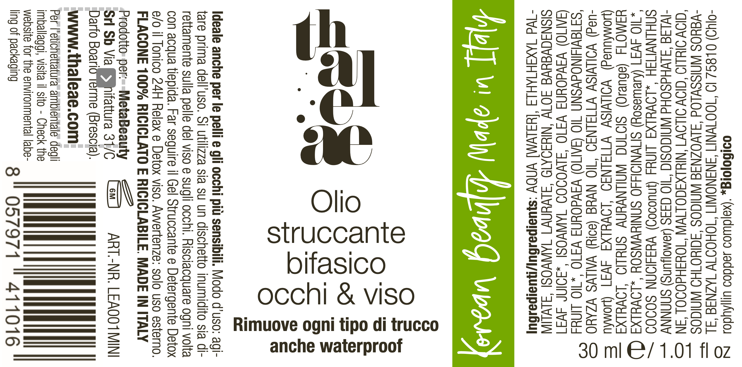 Olio struccante bifasico Occhi e Viso - Mini Size