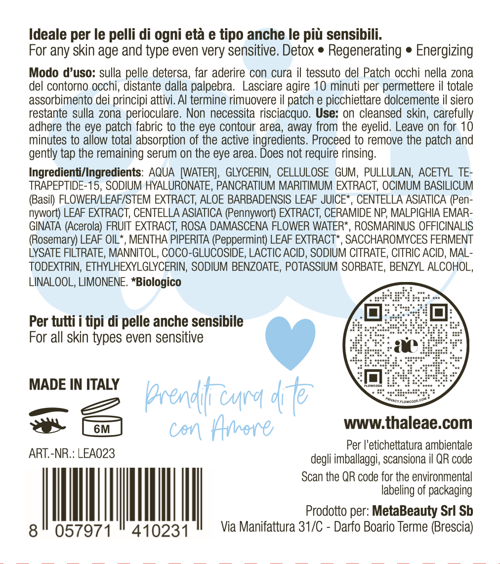 Patch occhi azzurra (Drenante-Detox-Energizzante)